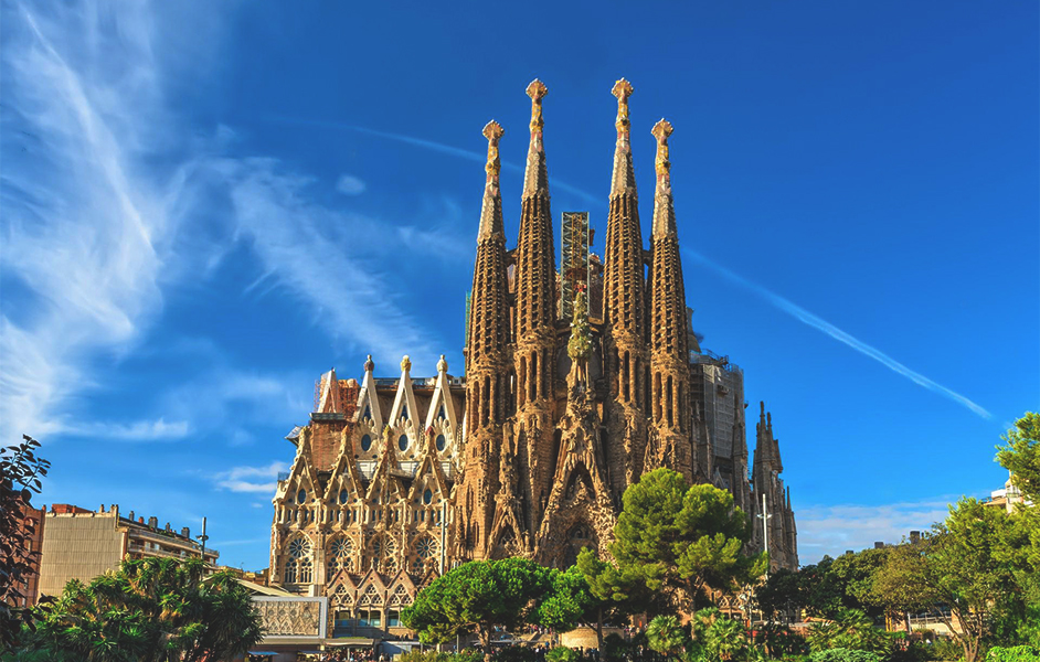 Barcelona Spain in January La-Sagrada-Familia image