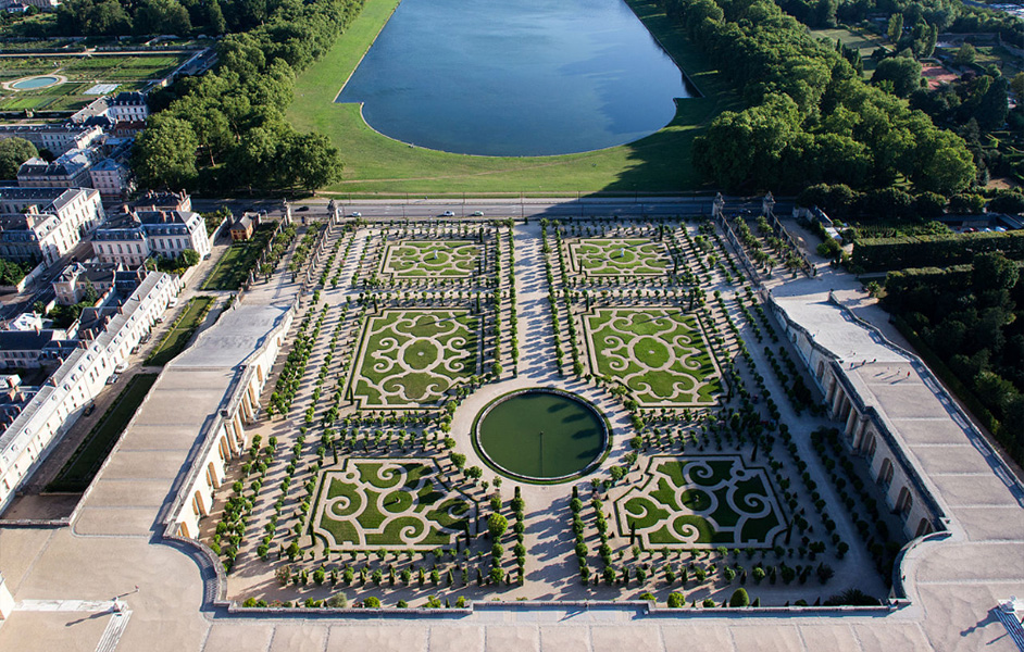 The top view of Gardens of Versailles