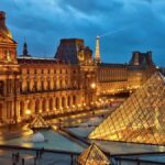 history of the louvre museum in paris france - Louvre Museum with glass pyramid and historical palace in Paris, France