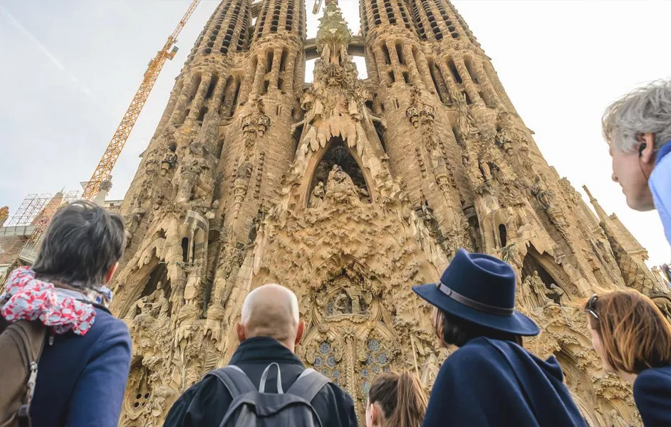 Small tour group with a local guide