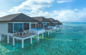 Overwater villas in the Maldives