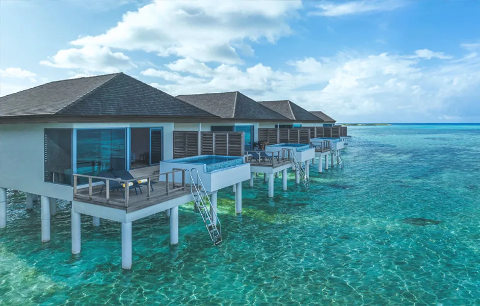 Overwater villas in the Maldives