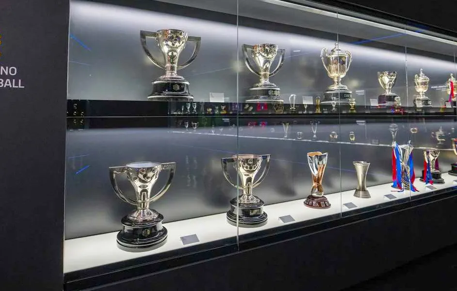 near empty museum trophy hall shot
