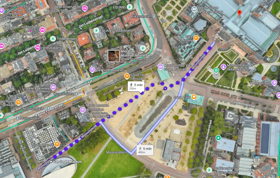 Van Gogh and Rijksmuseum 300 meter walking path
